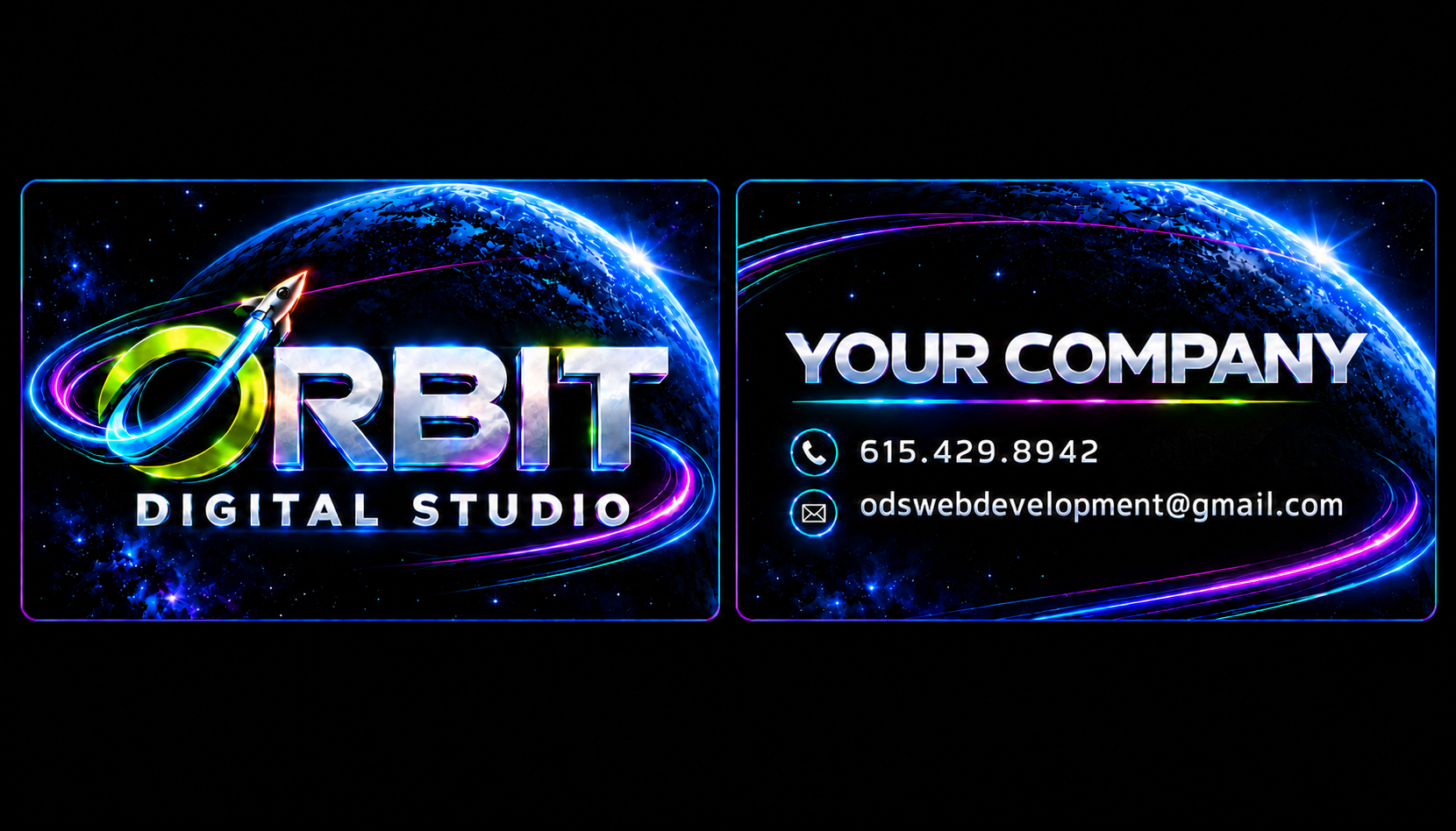 Orbit business card concept with sample company name